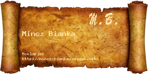 Mincz Bianka névjegykártya